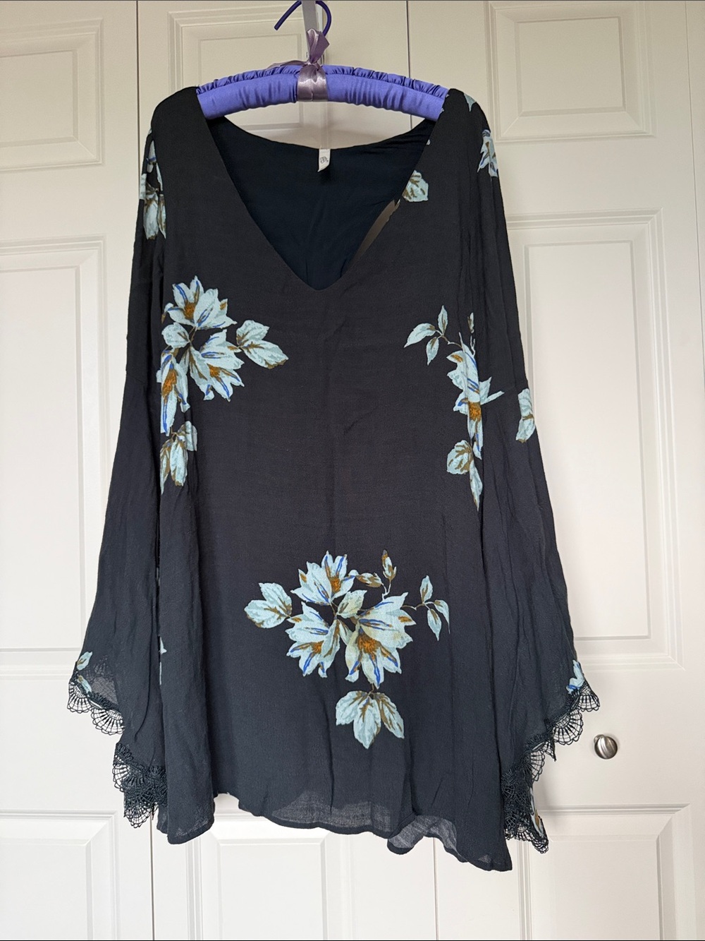 Free People Wanderer Mini Bell Dress Charcoal